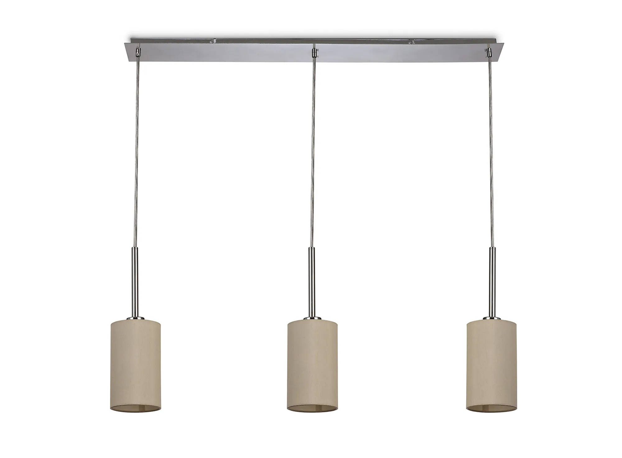 Baymont 12cm Shade 3 Light Pendant Polished Chrome; Ivory Pearl DK0764  Deco Baymont CH IV